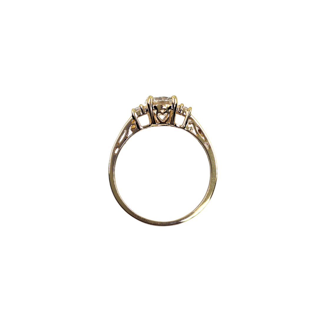 14ct Yellow Gold Cubic Zirconia Solitaire Ring