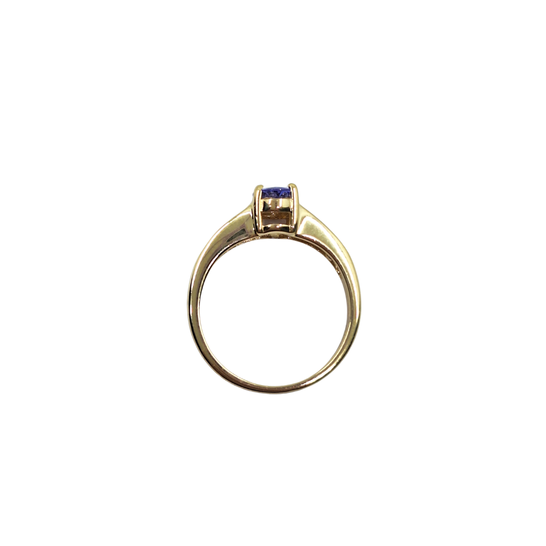 14ct Yellow Gold Tanzanite & Diamond Ring