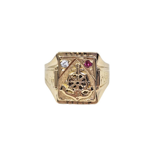 14ct Yellow Gold Cubic Zirconia Signet Ring