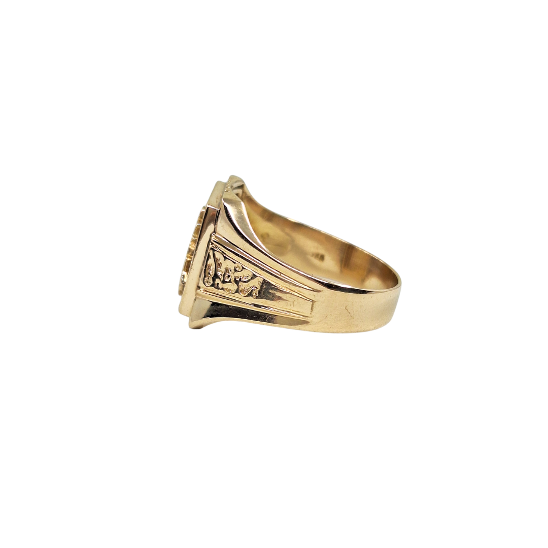 14ct Yellow Gold Cubic Zirconia Signet Ring