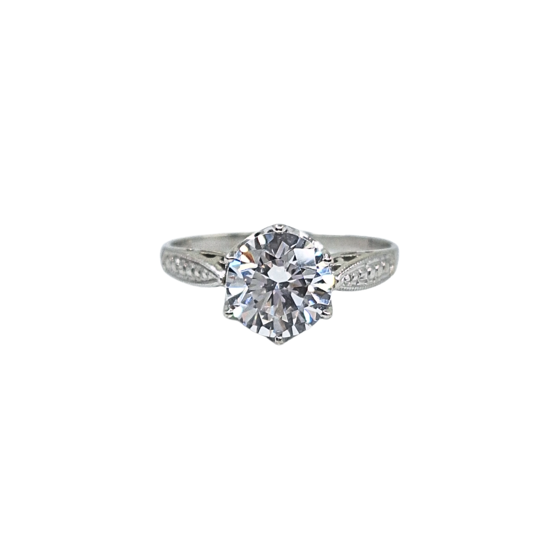 14ct White Gold Cubic Zirconia Solitaire Ring