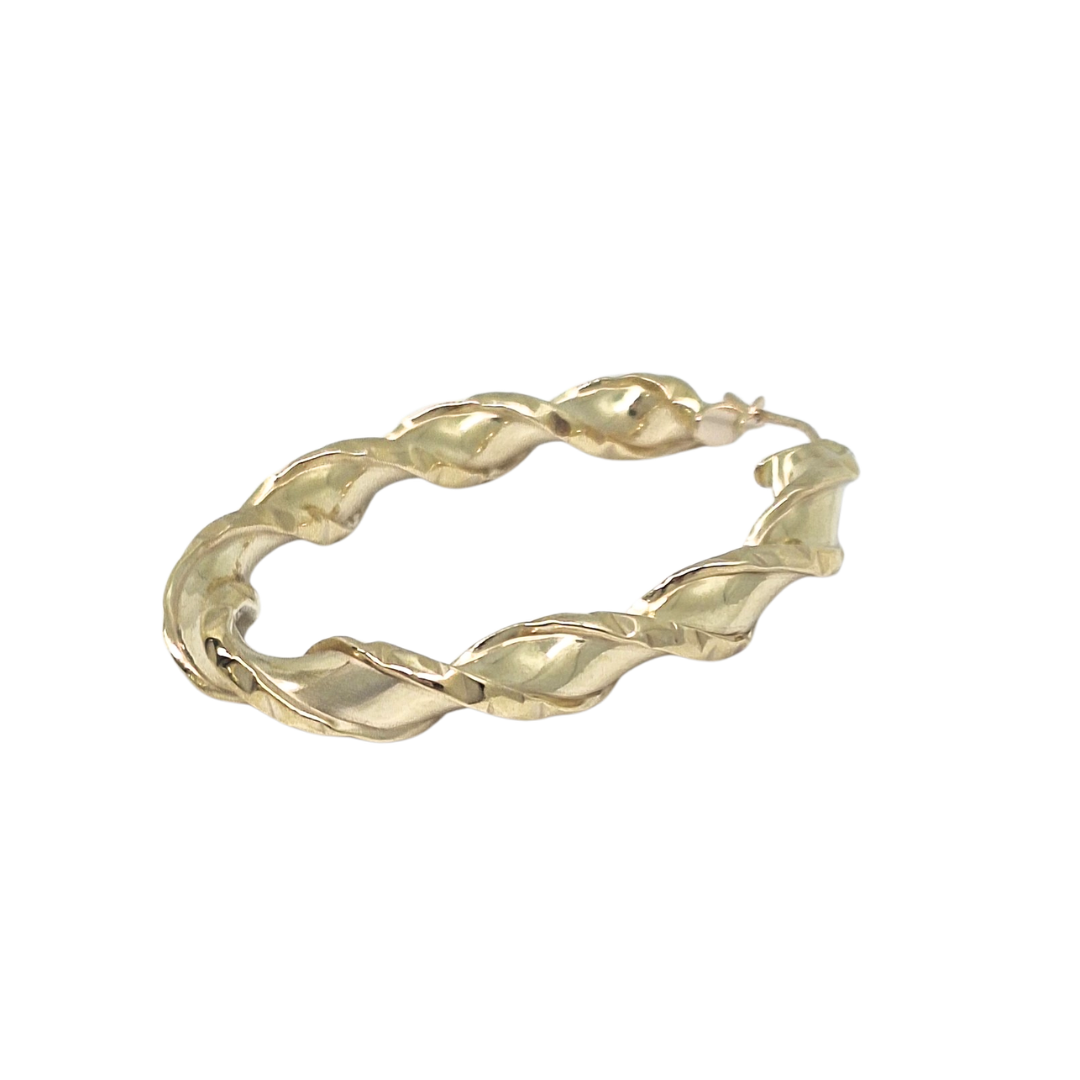 9ct Yellow Gold Oval Twist Creoles
