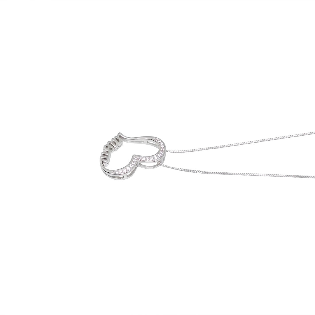 Sterling Silver CZ Mum Pendant & Chain 16"