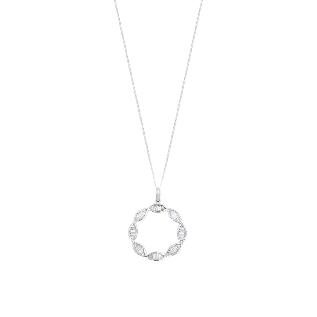 Sterling Silver CZ Pendant & Chain 16"