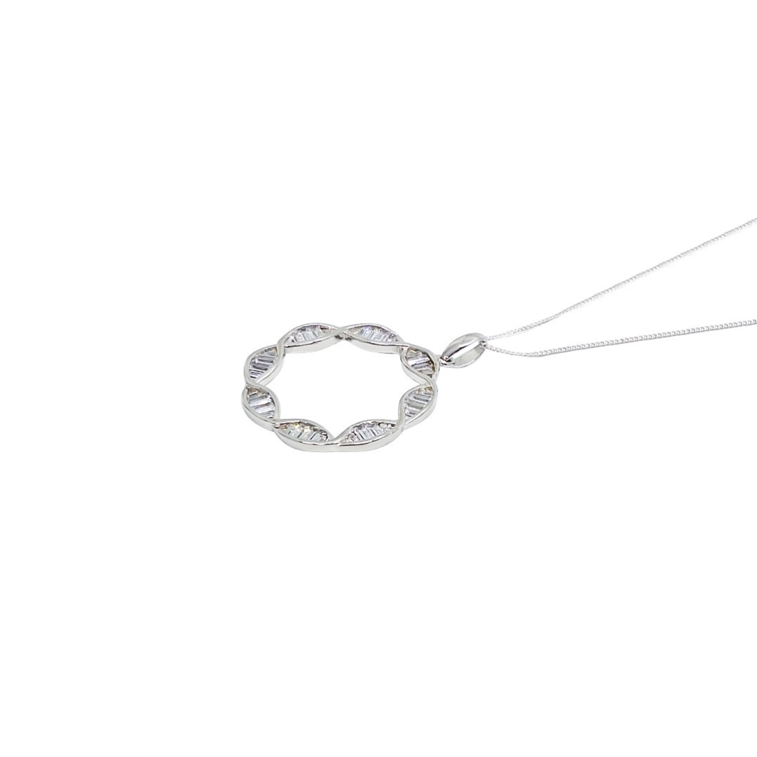 Sterling Silver CZ Pendant & Chain 16"
