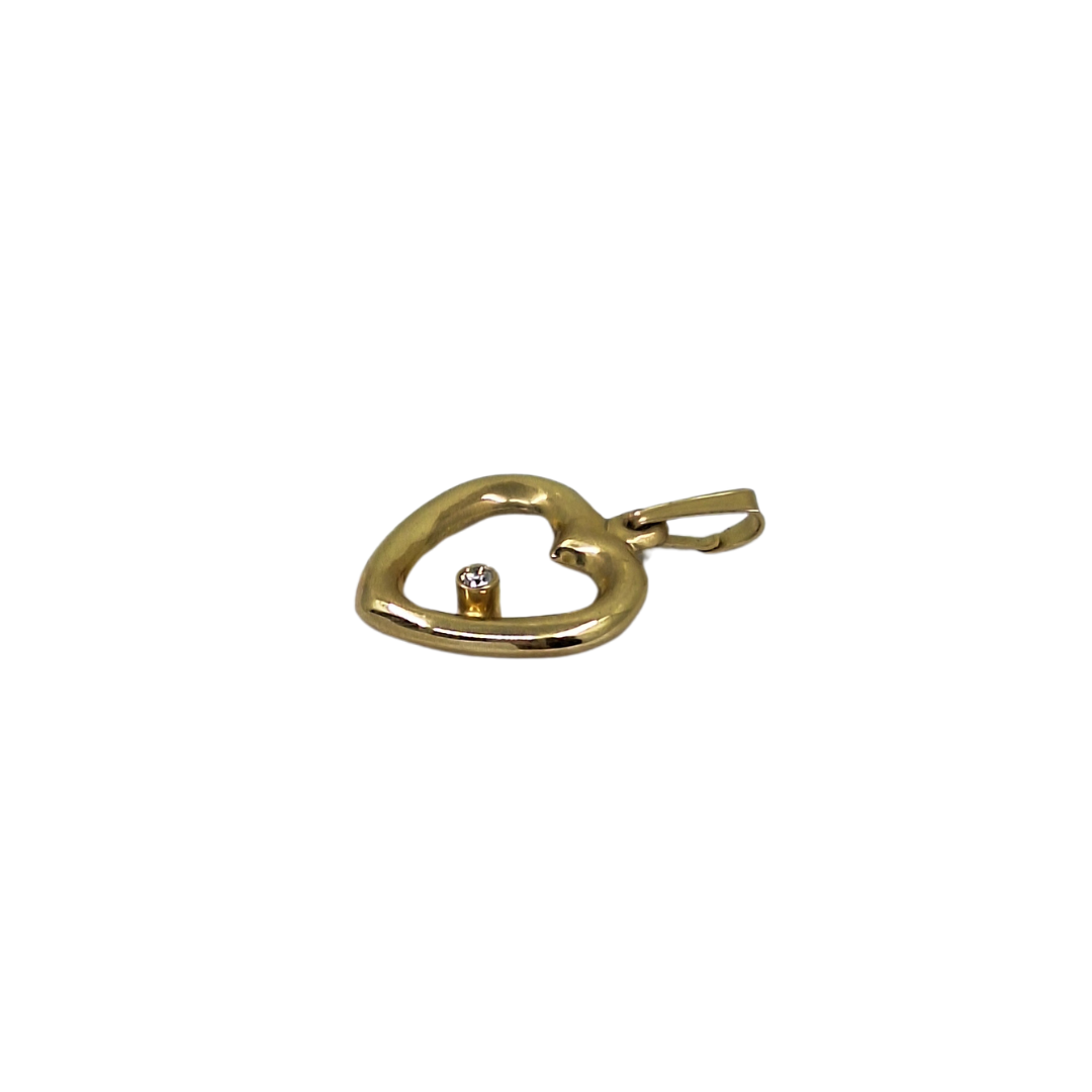9ct Yellow Gold Diamond Heart Pendant 0.05ct