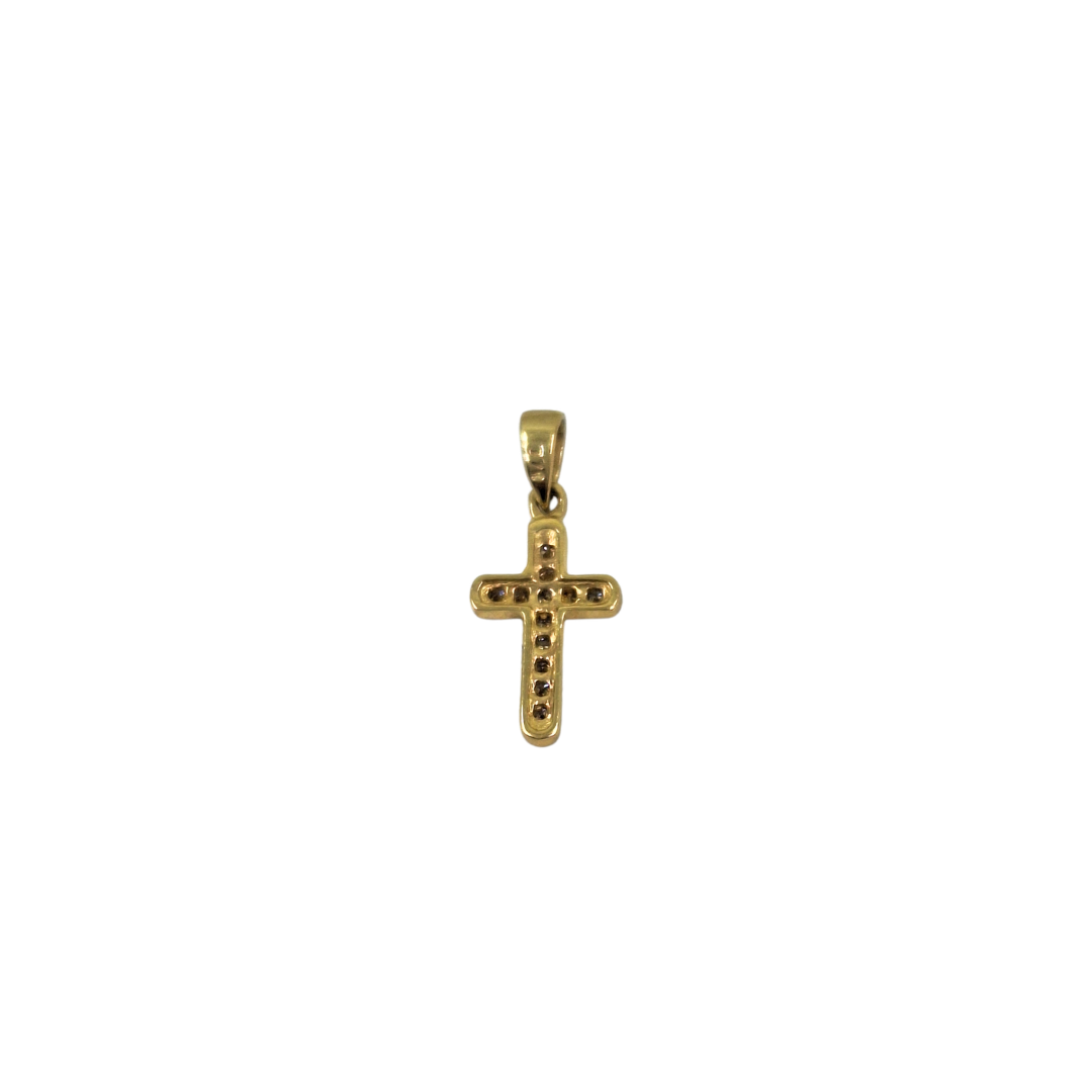 9ct Yellow Gold Diamond Cross Pendant 0.07ct