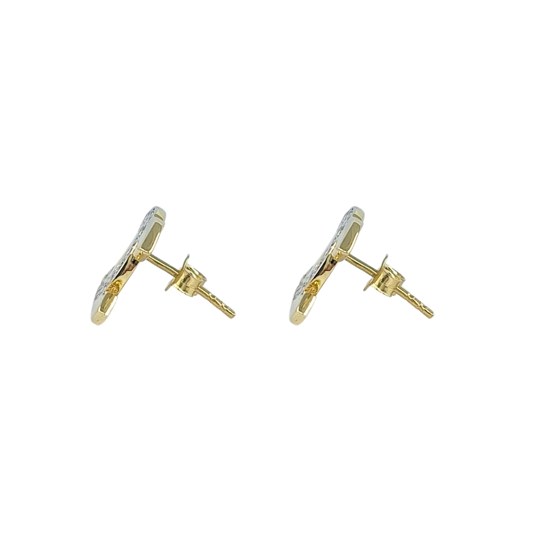 9ct Yellow Gold CC CZ Stud Earrings