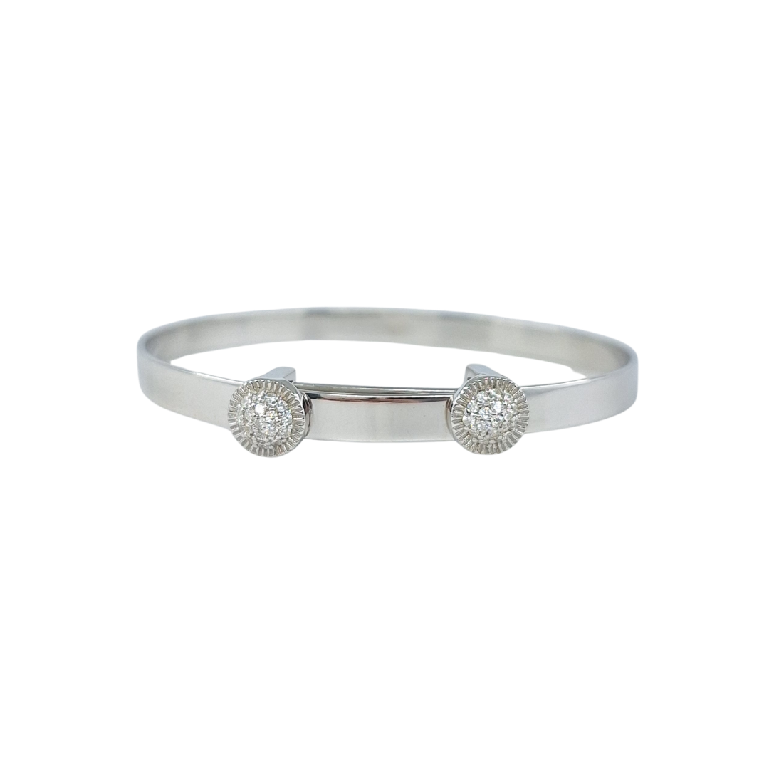 Silver Cz Rolex Style Expanding Baby Bangle