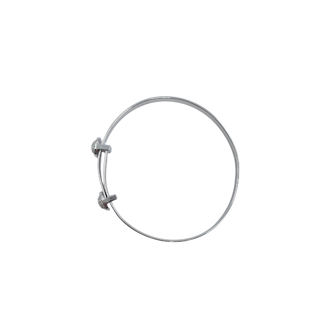 Silver Cz Rolex Style Expanding Baby Bangle