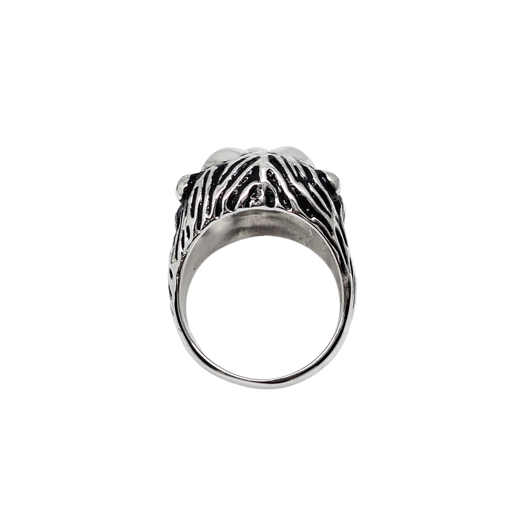Sterling Silver Red CZ Eye Lion Ring