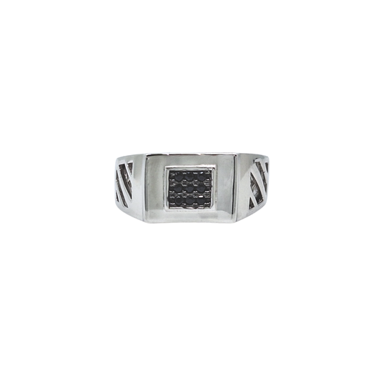 Sterling Silver Black CZ Signet Ring