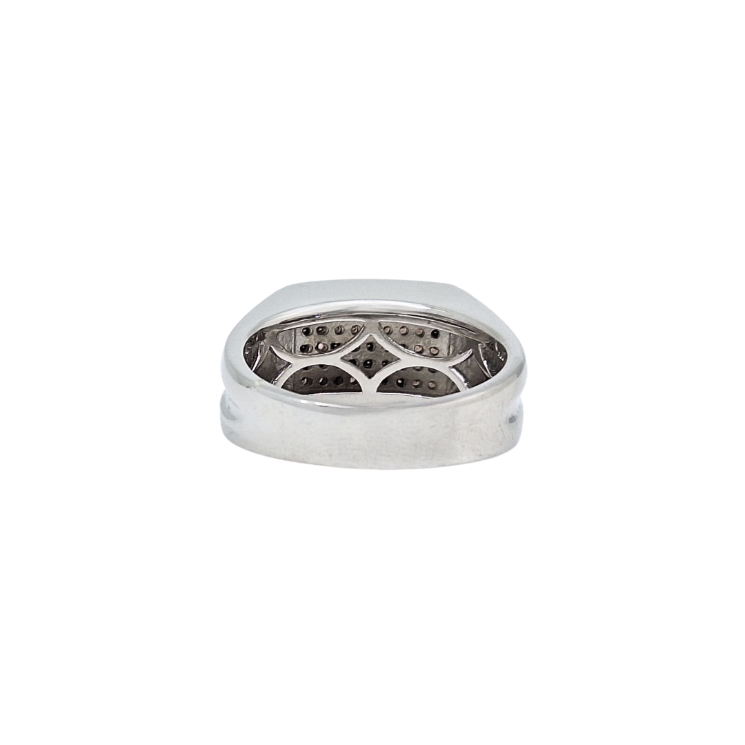 Sterling Silver Black CZ Signet Ring