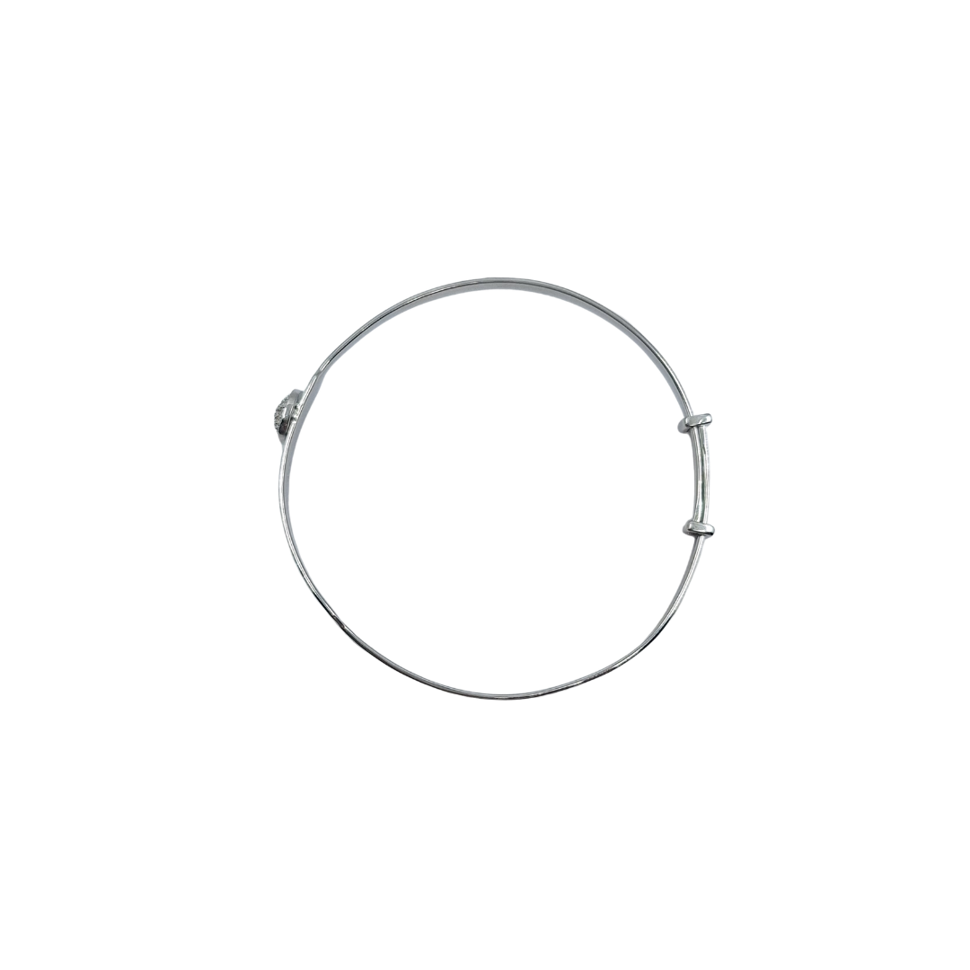 Silver Cz Rolex Style Expanding I.D Baby Bangle