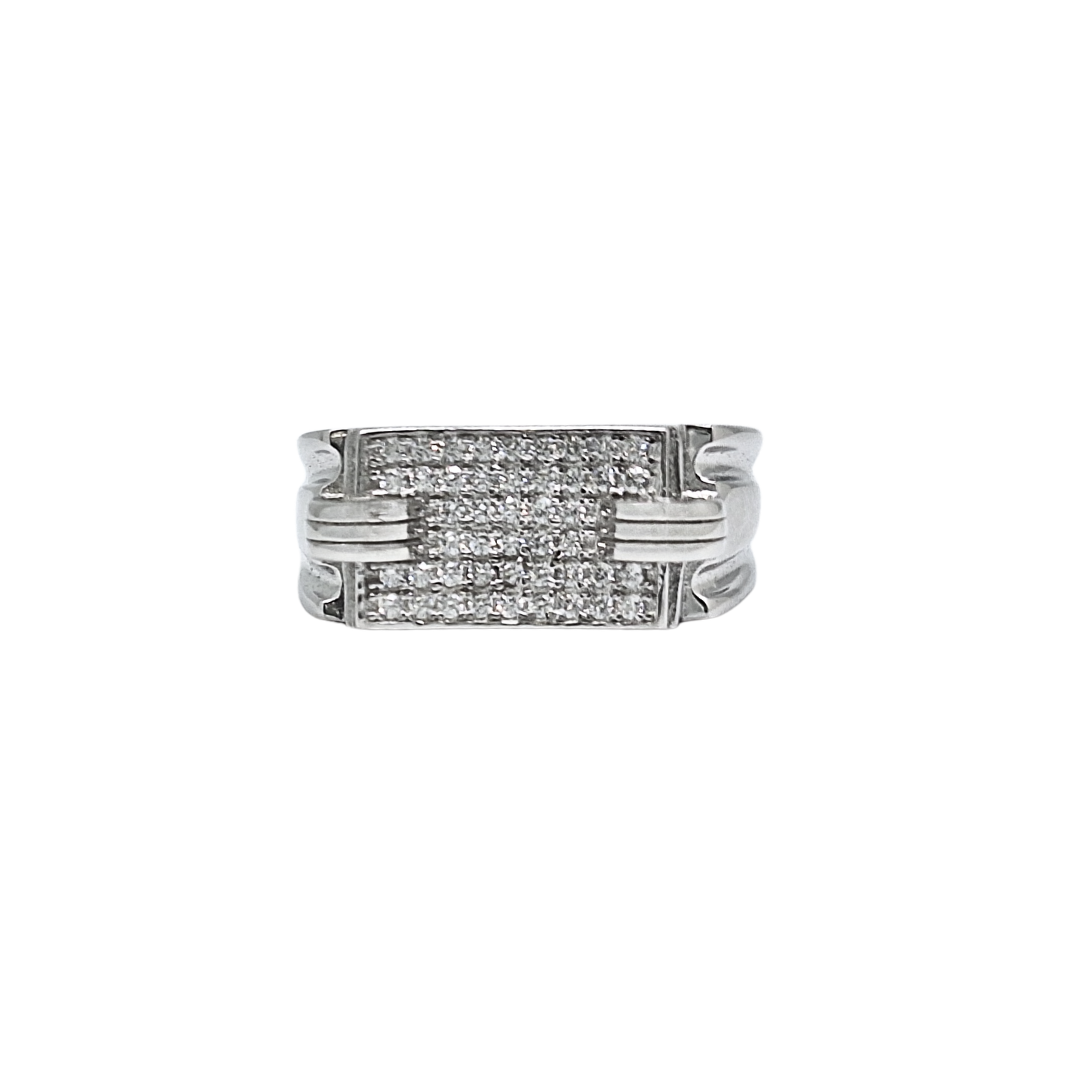 Sterling Silver Cubic Zirconia Signet Ring