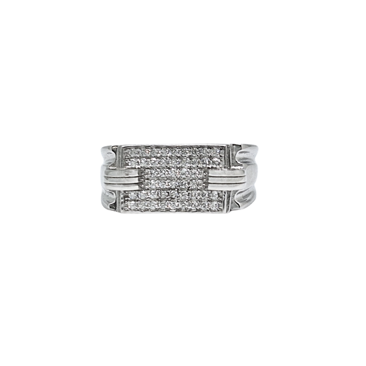 Sterling Silver Cubic Zirconia Signet Ring