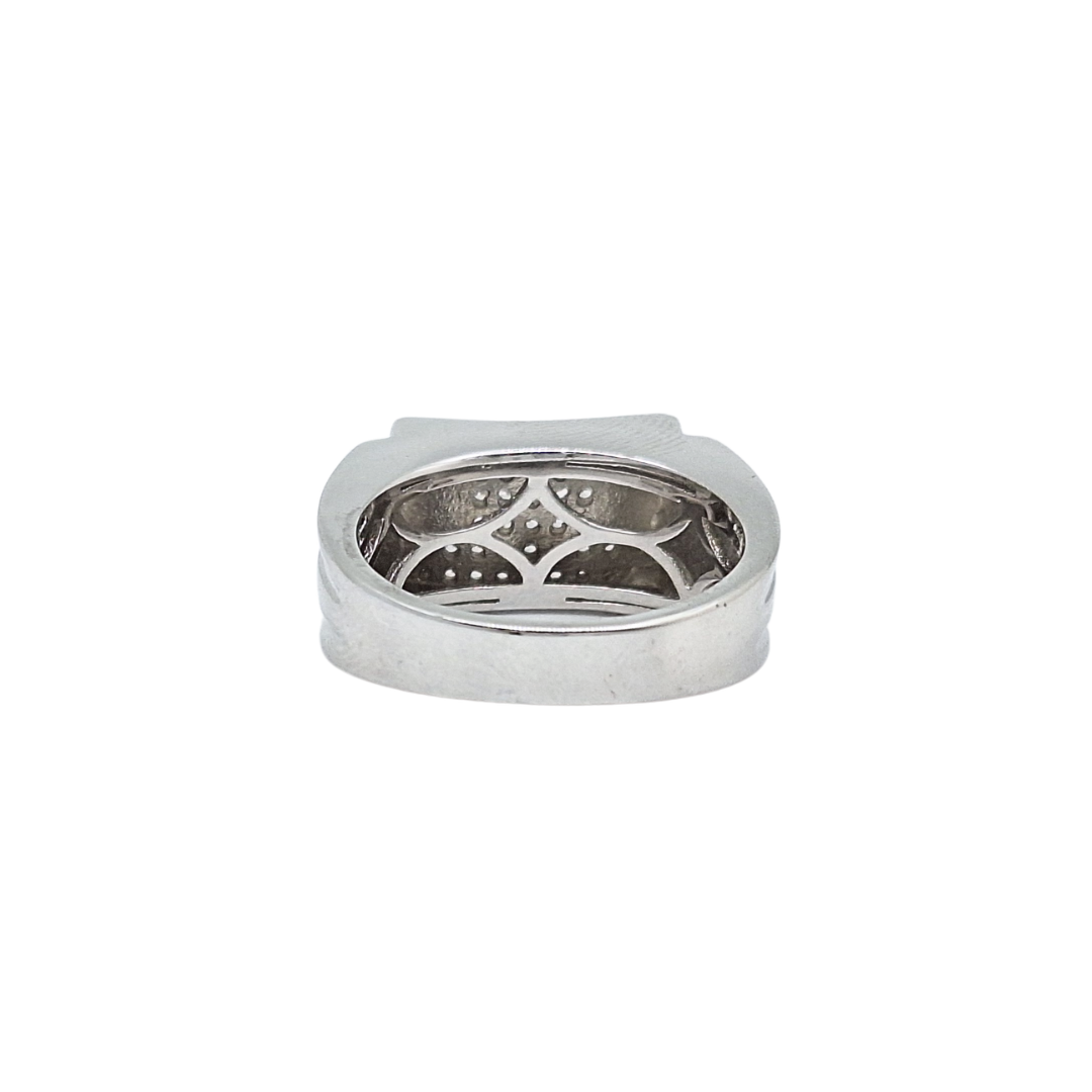 Sterling Silver Cubic Zirconia Signet Ring