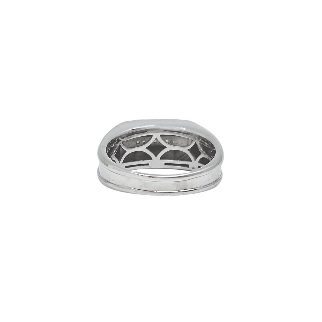 Sterling Silver & Gold Plated CZ Signet Ring