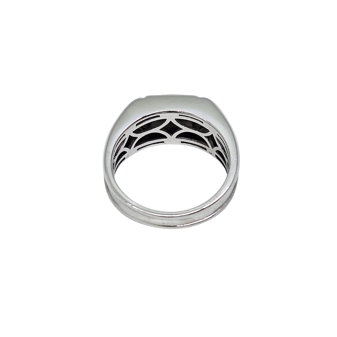 Sterling Silver & Gold Plated CZ Signet Ring