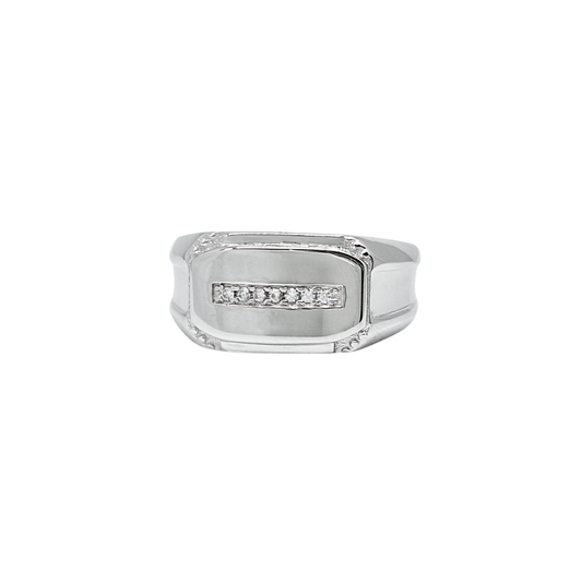 Silver CZ Signet Ring