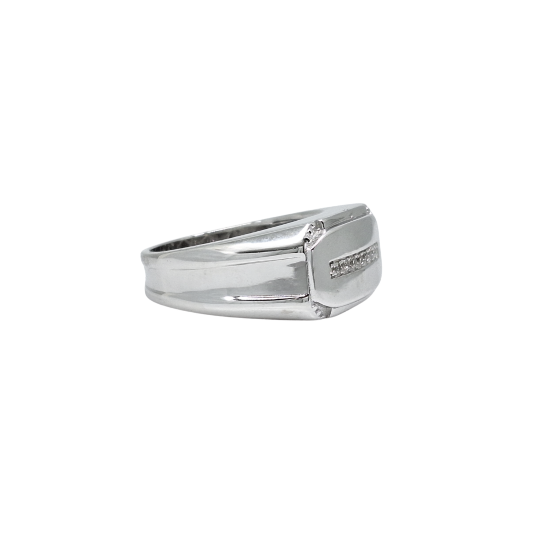 Silver CZ Signet Ring