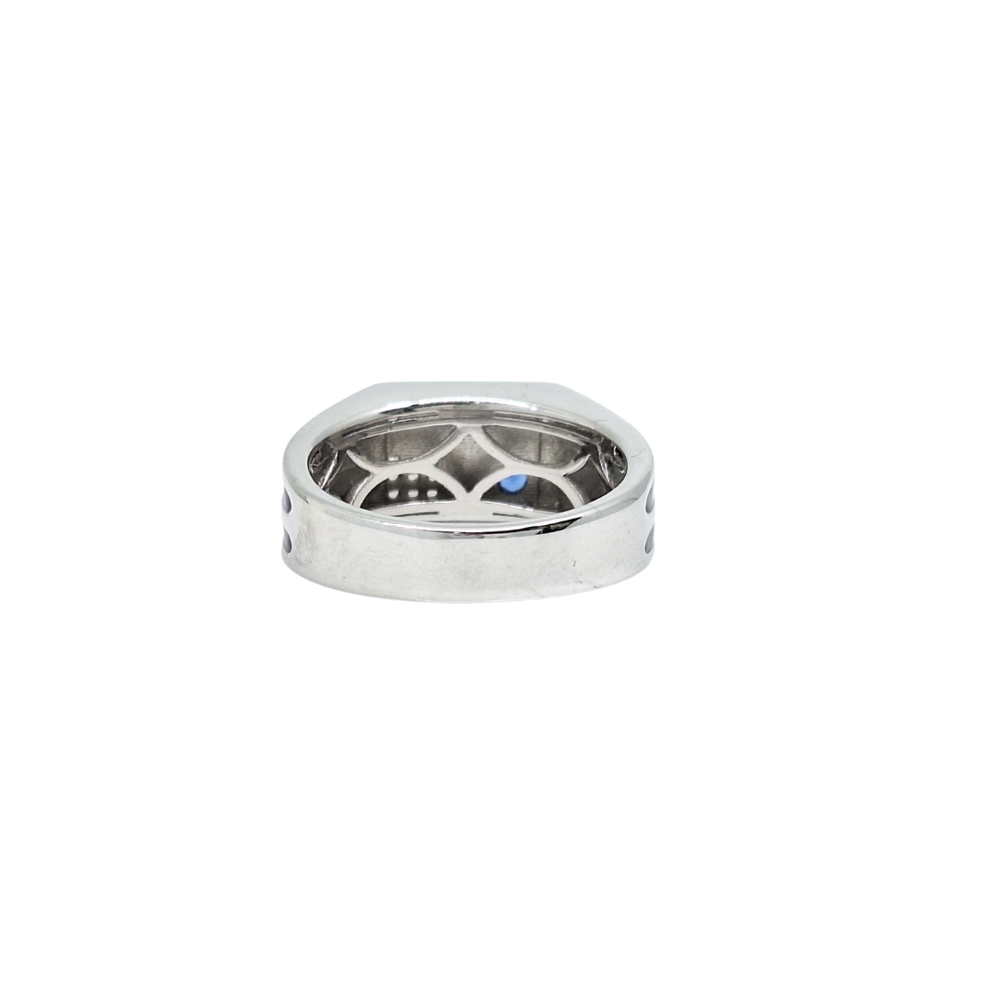Sterling Silver CZ & Enamel Signet Ring