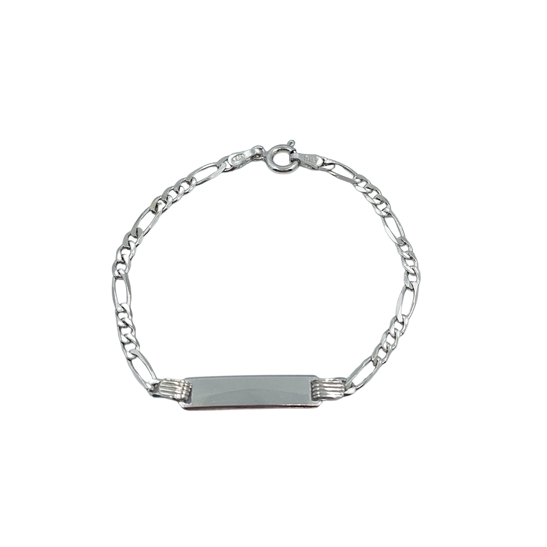 Silver Baby Figaro I.D Bracelet 6"
