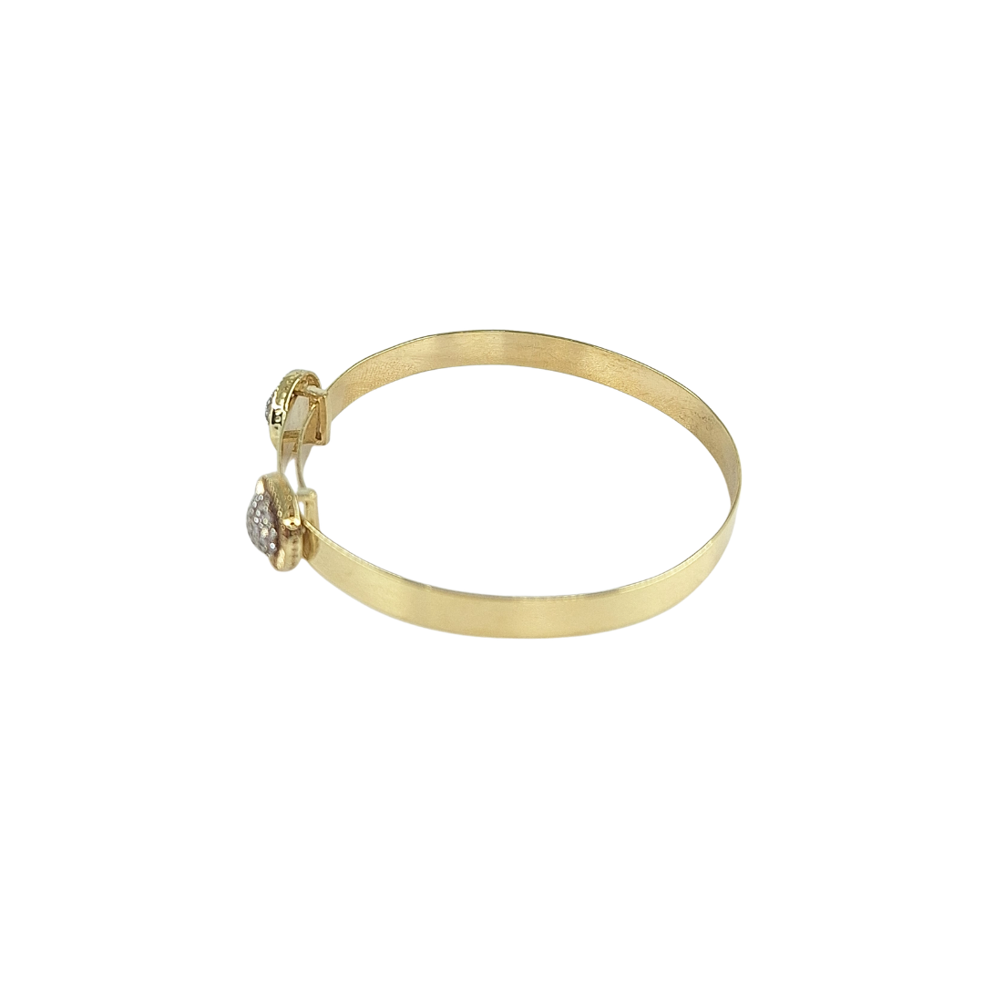 9ct Yellow Gold Cz Rolex Style Baby Expanding Bangle