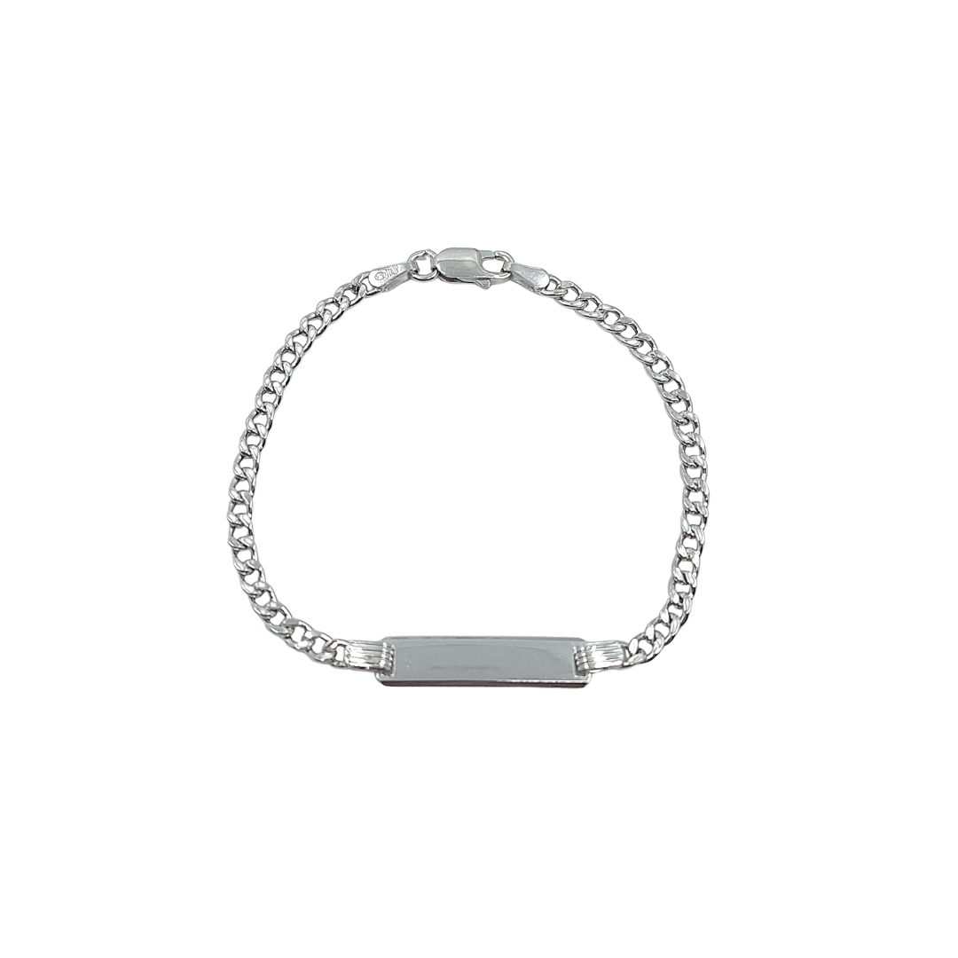 Silver Curb I.D Baby Bracelet 6"