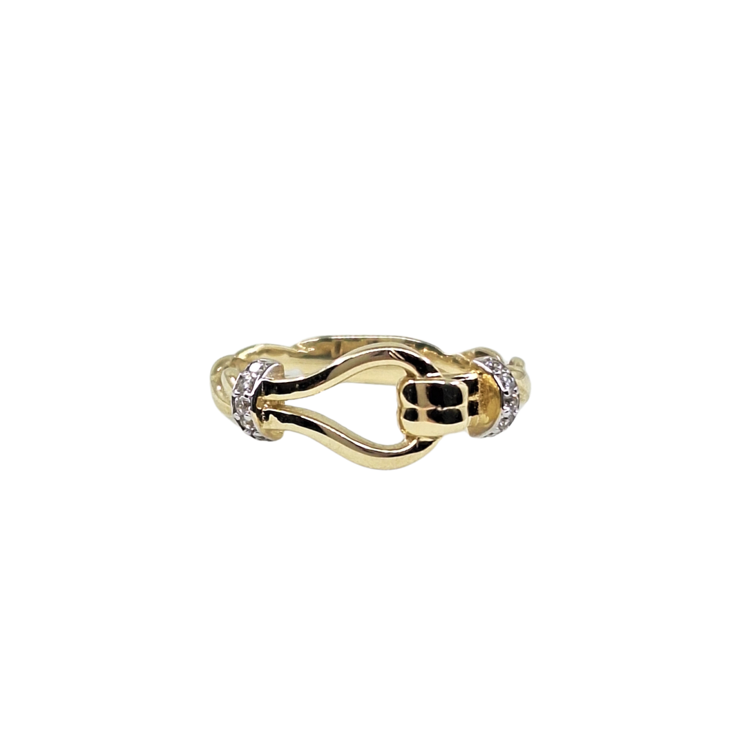 9ct Yellow Gold Cubic Zirconia Hook Ring