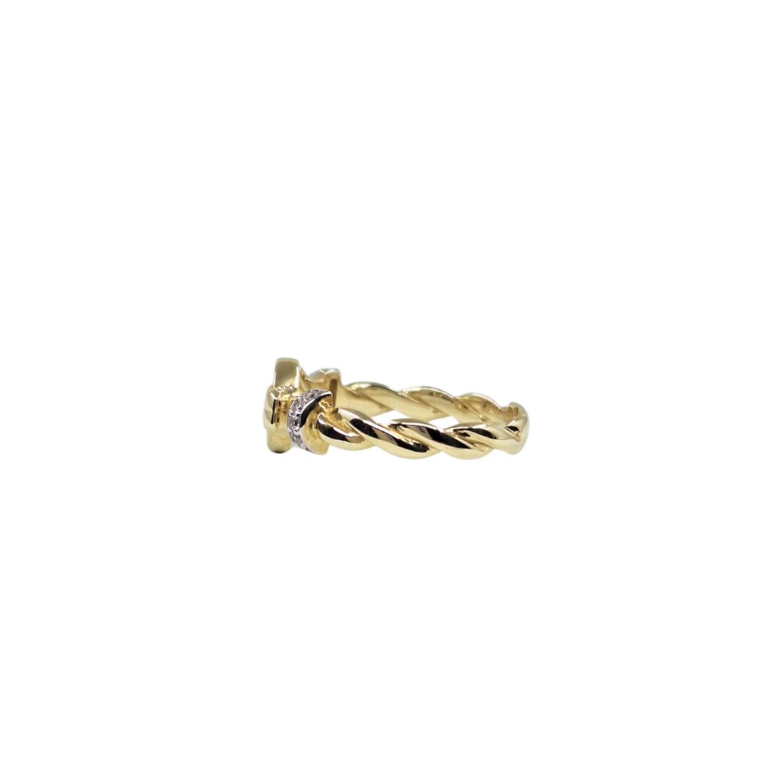 9ct Yellow Gold Cubic Zirconia Hook Ring