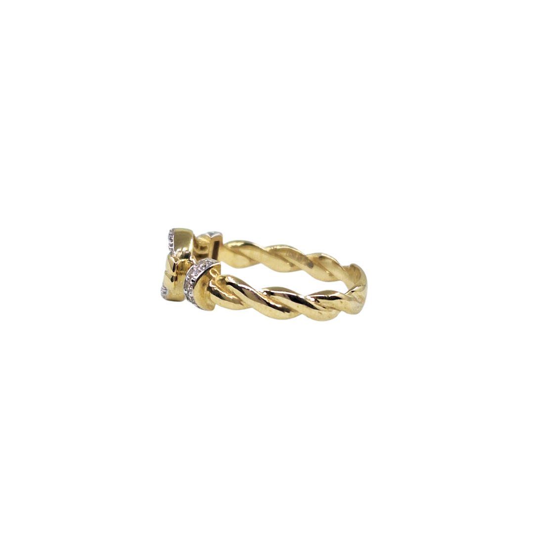 9ct Yellow Gold Cubic Zirconia Hook Ring