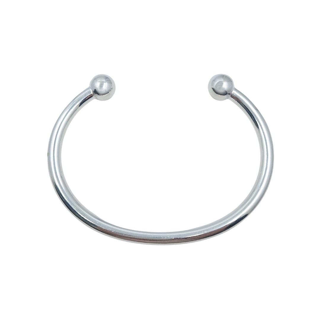 Silver Solid Torque Bangle