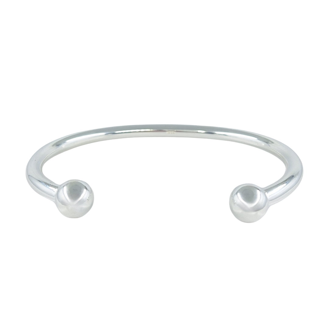 Silver Solid Torque Bangle
