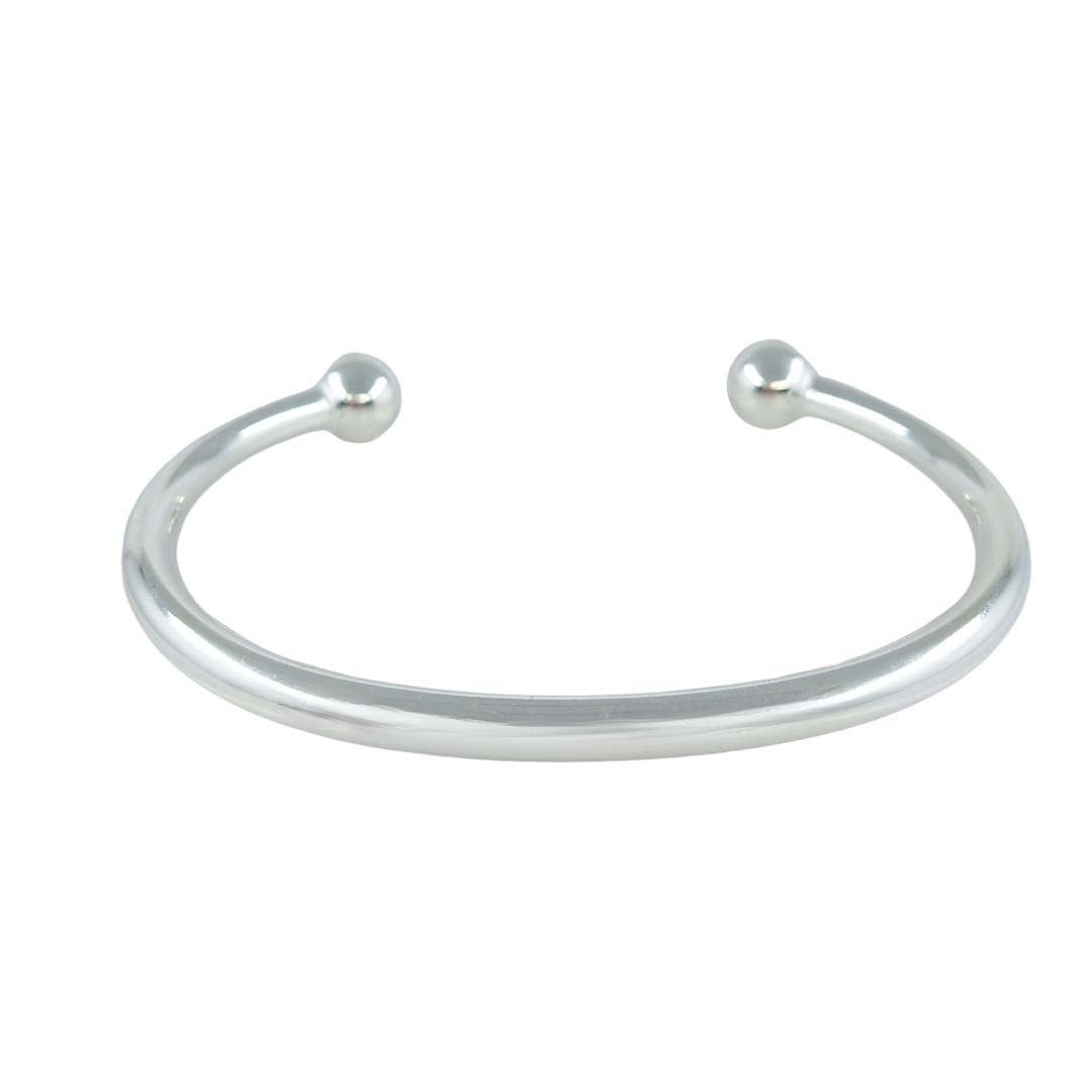 Silver Solid Torque Bangle