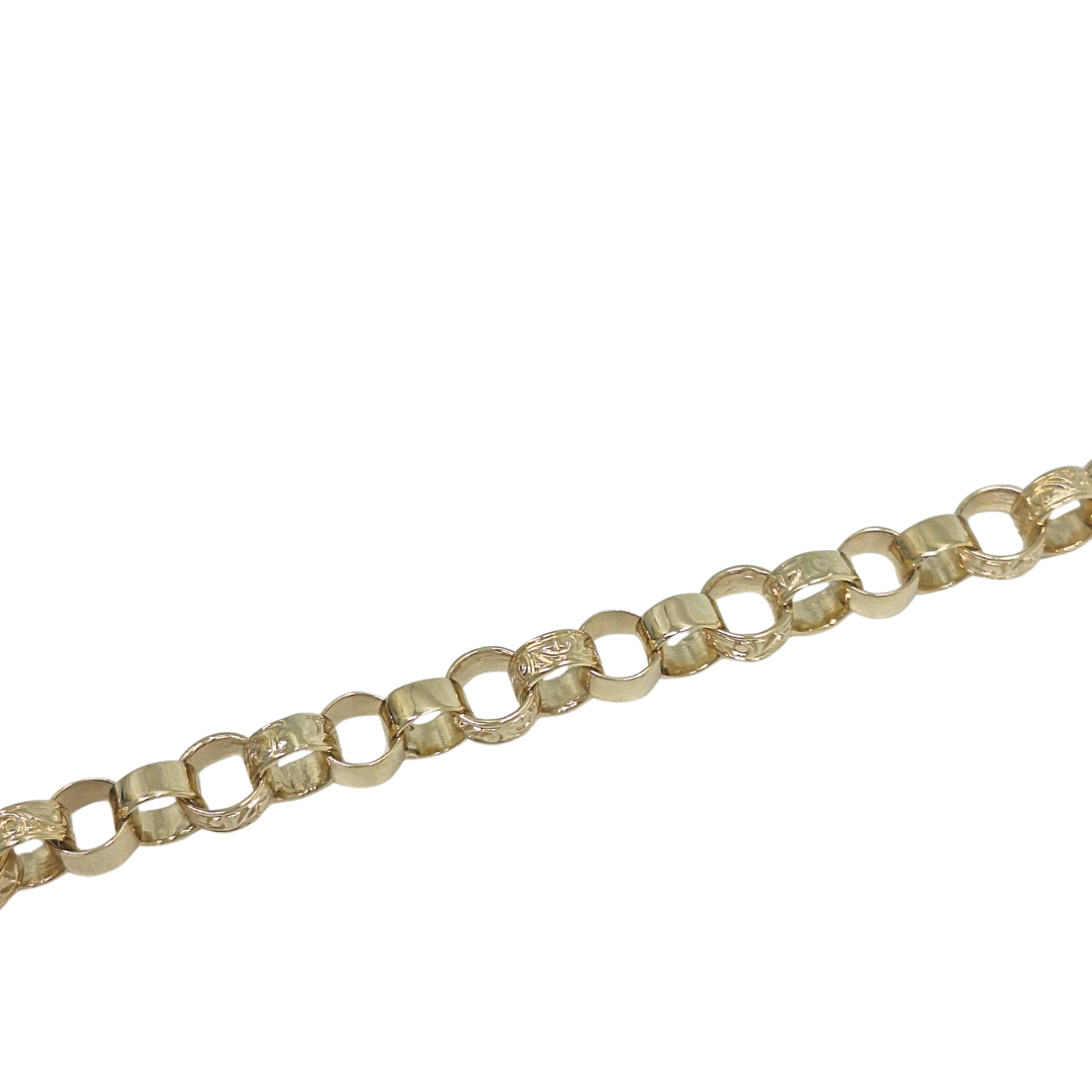 9ct Yellow Gold Baby Patterned Belcher Bracelet 6"