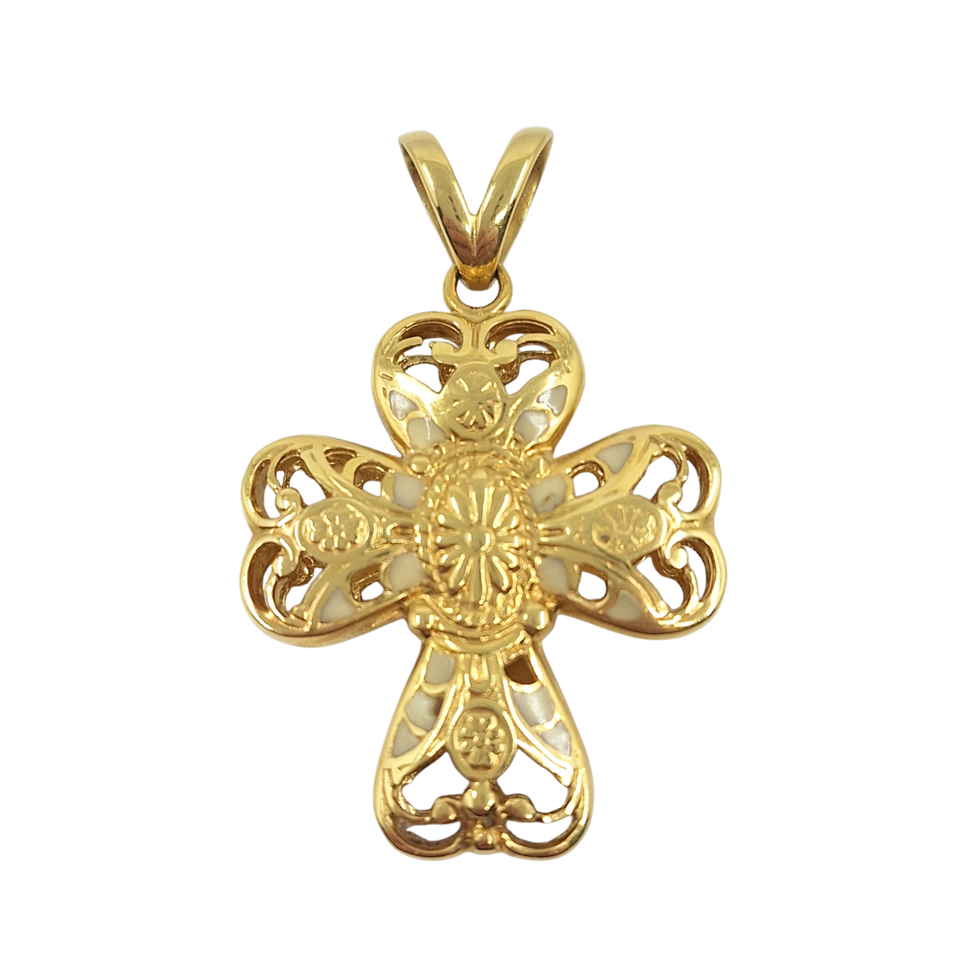 18ct Yellow Gold Fancy Cross Pendant