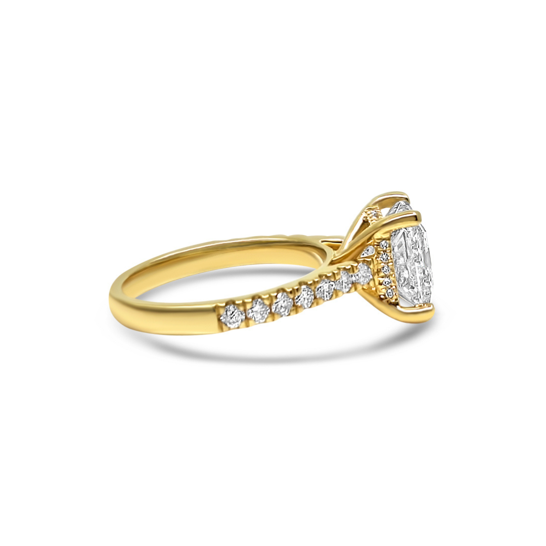 Yellow Gold & Princess Cut Ethical Diamond Ring 3.67ct