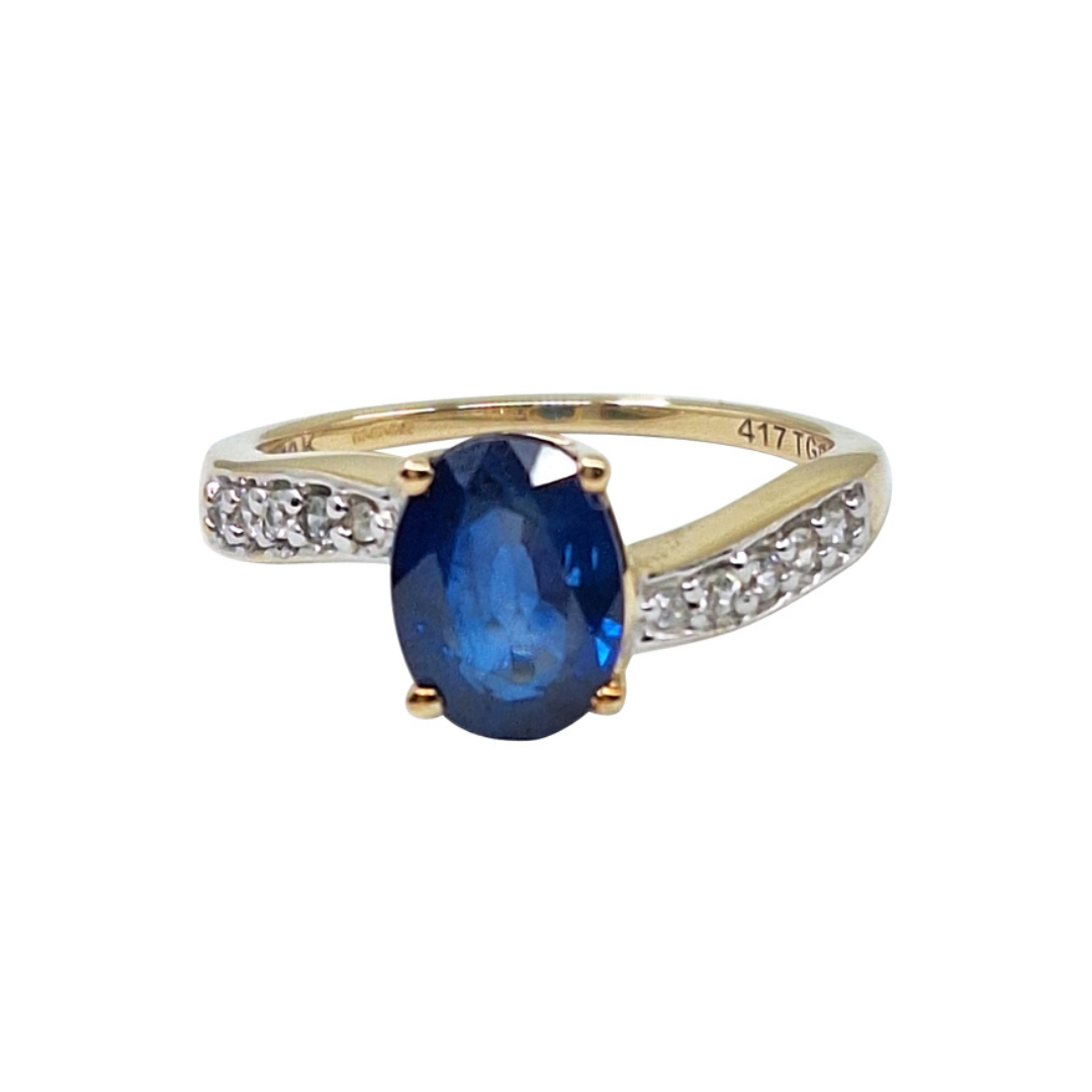 9ct Yellow Gold Blue Spinel Ring