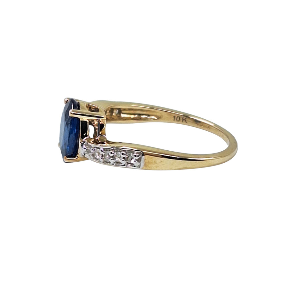 9ct Yellow Gold Blue Spinel Ring