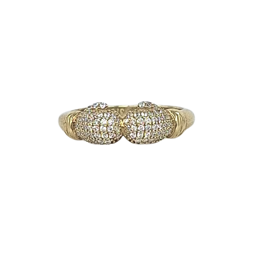 9ct Yellow Gold CZ Boxing Glove Ring