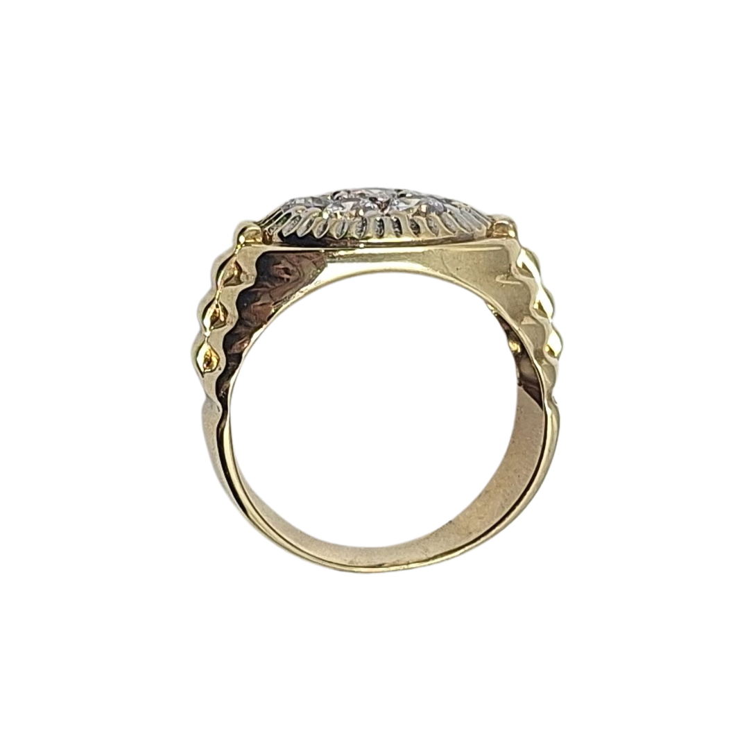9ct Yellow Gold Gents CZ Ring