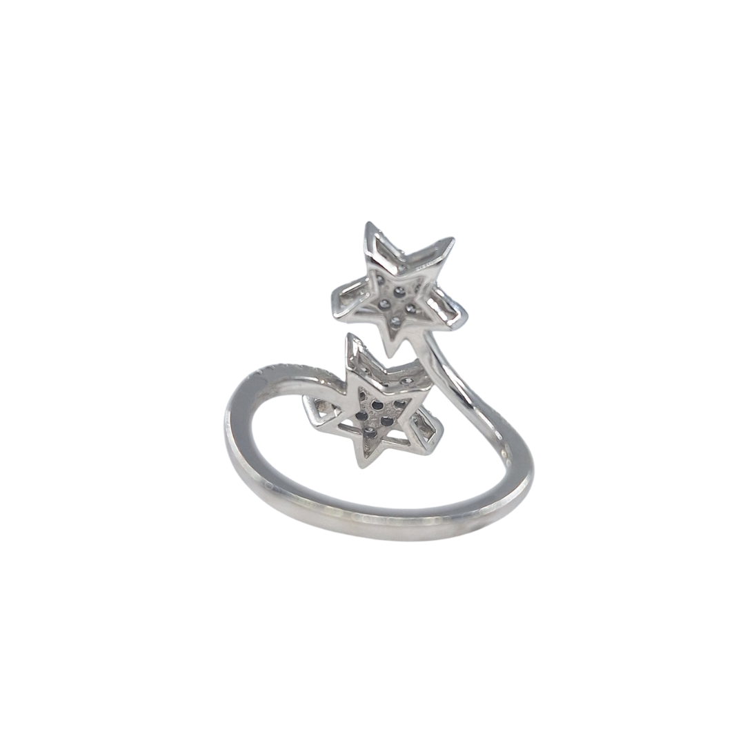 10ct White Gold Marilyn Monroe Collection Diamond Double Star Ring