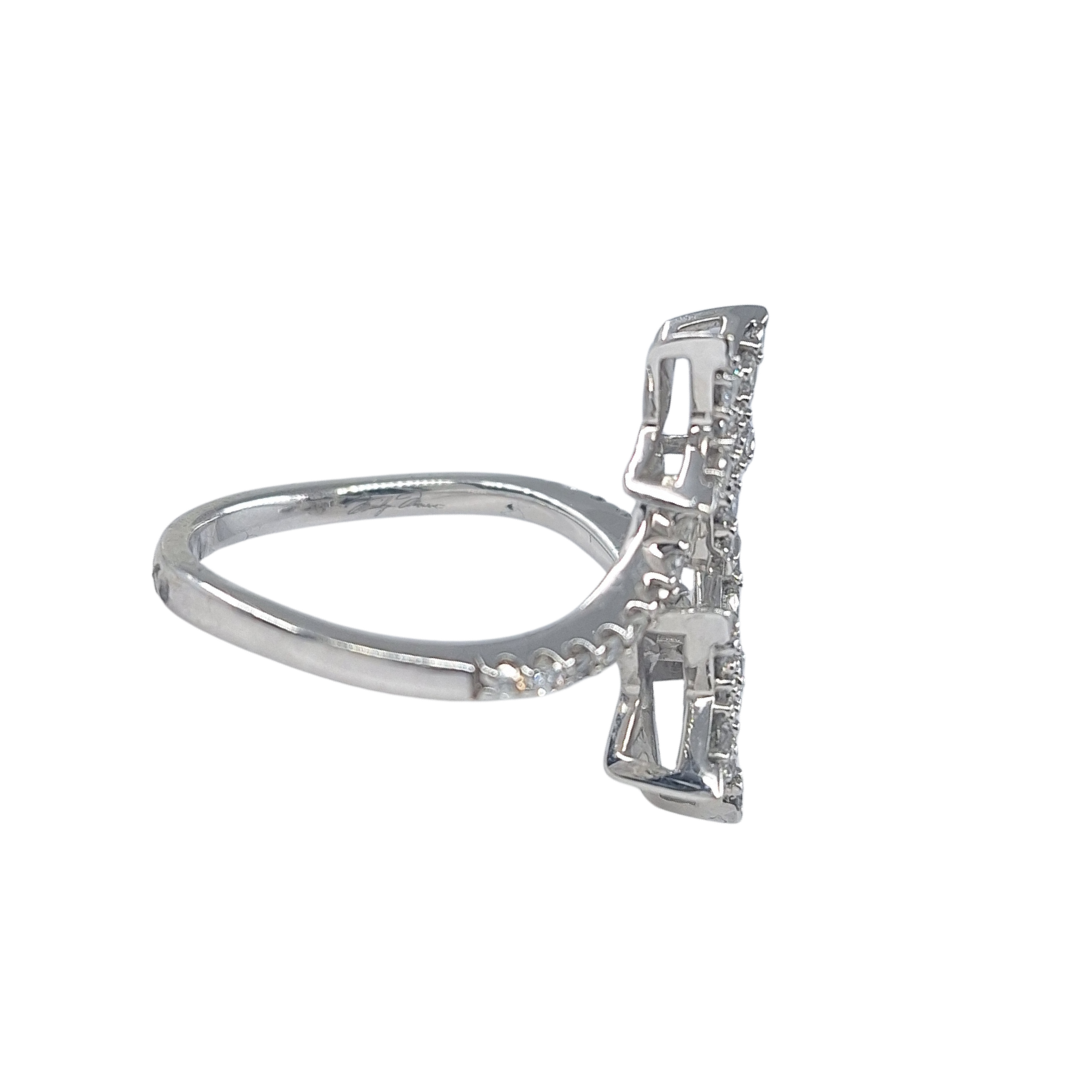 10ct White Gold Marilyn Monroe Collection Diamond Double Star Ring