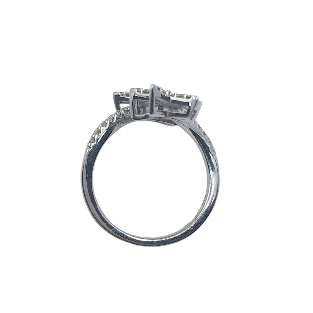 10ct White Gold Marilyn Monroe Collection Diamond Double Star Ring
