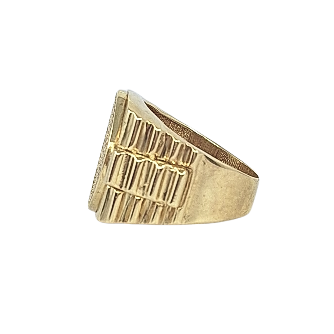 9ct Yellow Gold CZ Rolex Style Ring