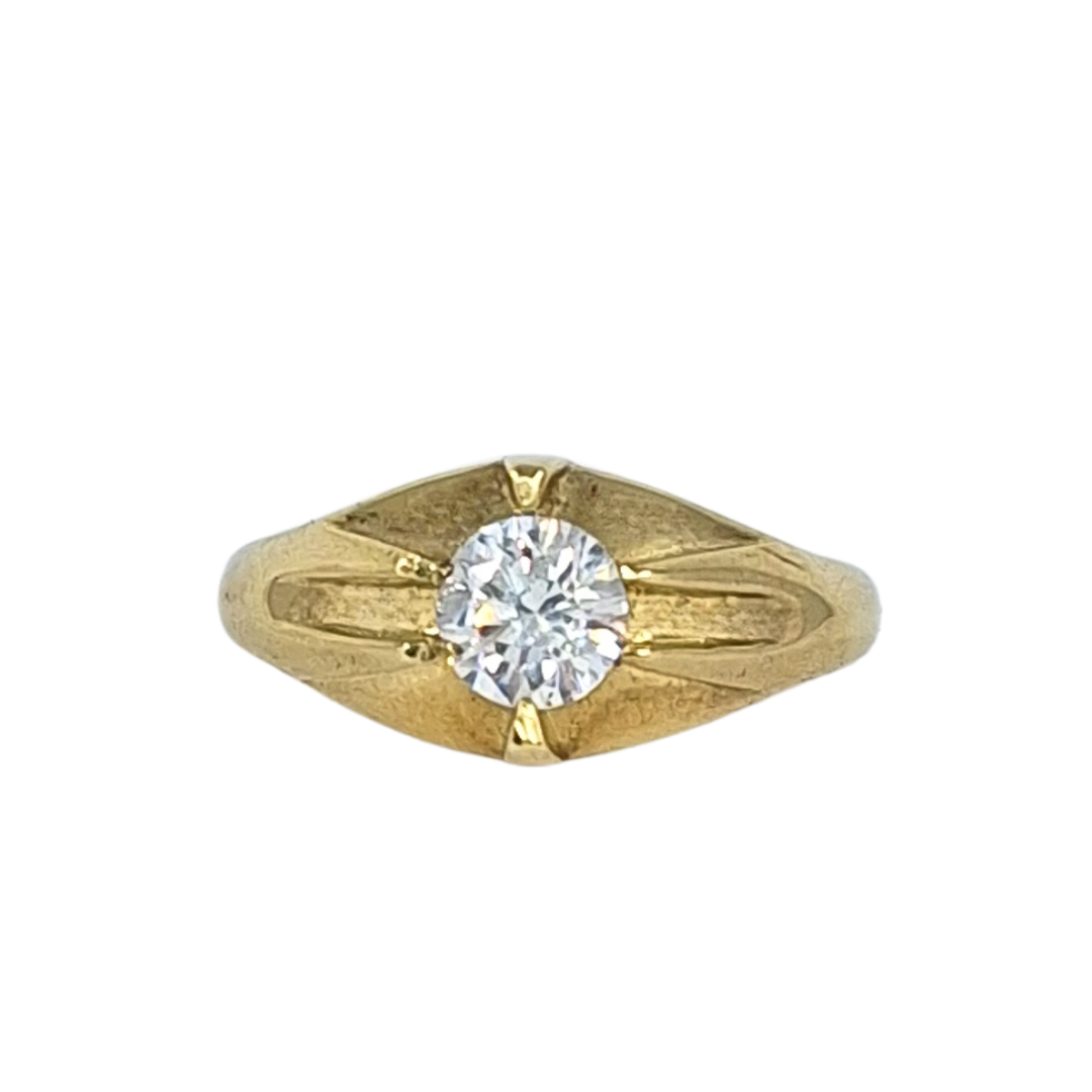 9ct Yellow Gold CZ Gypsy Ring