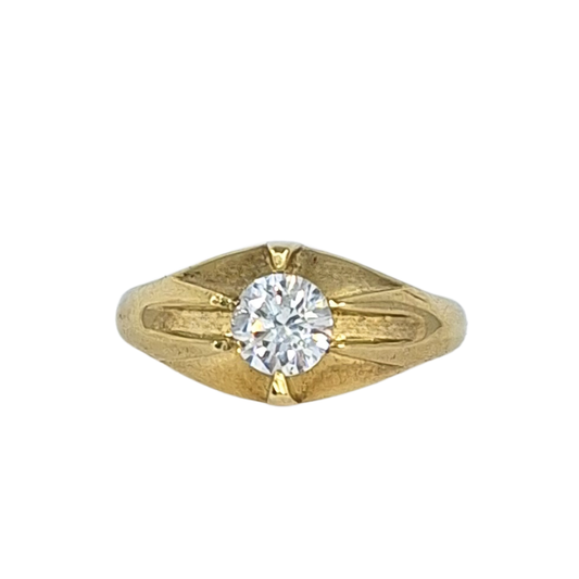 9ct Yellow Gold CZ Gypsy Ring