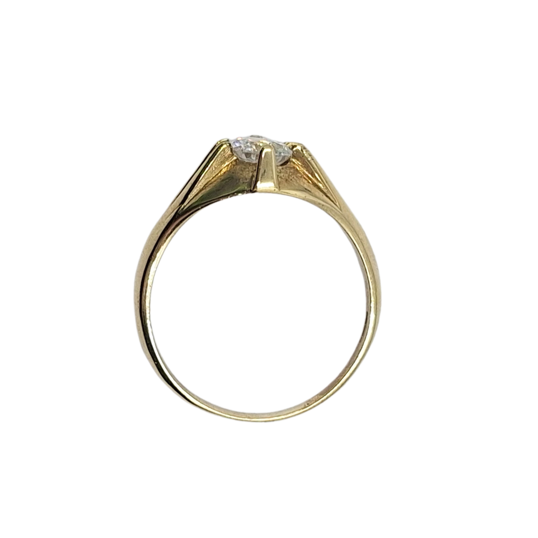 9ct Yellow Gold CZ Gypsy Ring