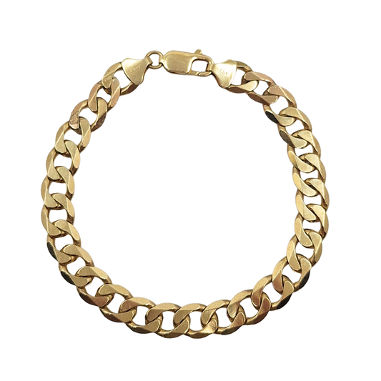 9ct Yellow Gold 9" Curb Bracelet